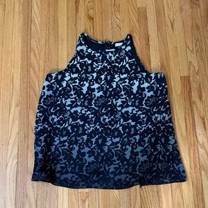 Banana Republic Black and Gray Patterned Tank Top